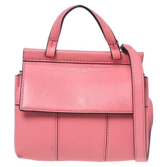 Tory Burch Handbags - Tory Burch Block T pink mini Satchel crossbody Purse